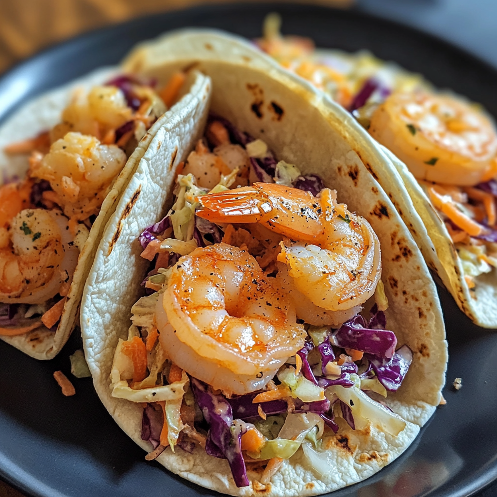 Tajín Shrimp Tacos with Cabbage Slaw - 1